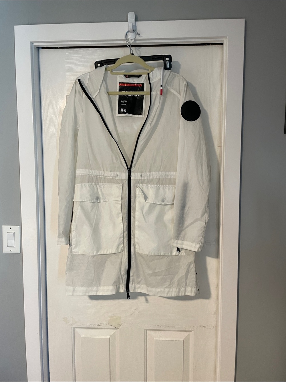 Pajar Dew White Jacket with Black Logo Patch